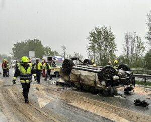 Verkehrsunfall A11 – PKW überschlagen